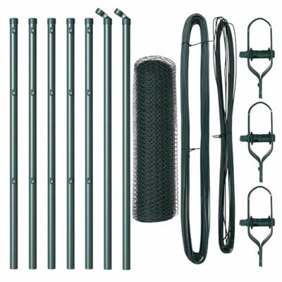VidaXL Afrasteringspaal groen 10 x 0,6 m (13 mm gaas) staal en pvc