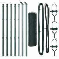 VidaXL Afrasteringspaal groen 10 x 0,6 m (13 mm gaas) staal en pvc - thumbnail