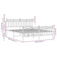 Bedframe met voetbord zonder matras metaal zwart 160x200 cm - thumbnail