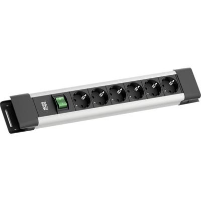 Bachmann BM005905 Stekkerdoos met schakelaar Grijs, Zwart Randaarde stekker 1 stuk(s)