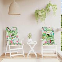 Stoelkussens 2 st hoge rug oxford stof meerkleurig - thumbnail