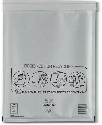Mail Lite luchtkussenenveloppen, wit, H/5, 270 x 360 mm, doos van 100 stuks