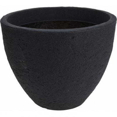 BLOEMPOT STEEN DIA 40XH31CM ZWART