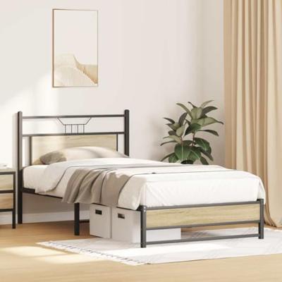 Bedframe zonder matras hout sonoma eikenkleurig 100x190 cm Bedframe zonder matras hout sonoma eikenkleurig 100x190 cm