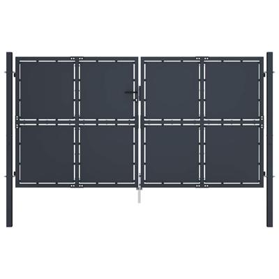 Tuinpoort staal 300x125 cm antraciet