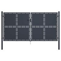 Tuinpoort staal 300x125 cm antraciet - thumbnail
