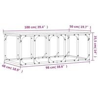 Salontafel 100x50x35,5 cm bewerkt hout gerookt eikenkleurig - thumbnail