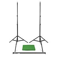 Set Achtergronddoeken voor Fotostudio - 1,90 x 2,95 m - Inclusief reistas - Statieven inbegrepen - Zwart - 1 Stuks - thumbnail