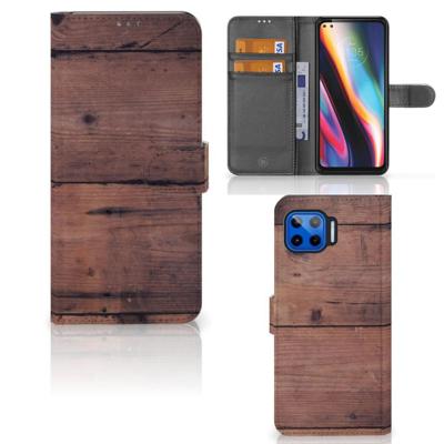 Motorola Moto G 5G Plus | Book Style Case | Old Wood