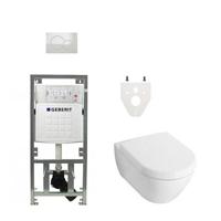 Villeroy Boch Subway 2.0 DirectFlush Toiletset - geberit reservoir - bedieningsplaat - softclose - wit 0701131/0700518/ga26028/SW729014/SW1182666 - thumbnail