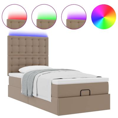Ottoman bed met matras en LED's 120x200cm kunstleer