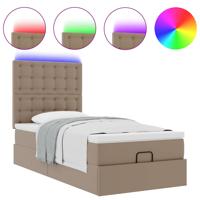 Ottoman bed met matras en LED's 90x190cm kunstleer - thumbnail