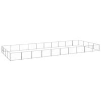 Hondenkennel 40 m² staal zilverkleurig - thumbnail