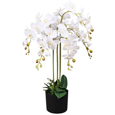 VidaXL Kunstplant met pot orchidee 75 cm wit VidaXL Kunstplant met pot orchidee 75 cm wit