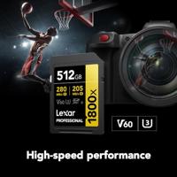 Lexar SDXC Professional 512GB BL 1800x UHS-II V60 gold - thumbnail