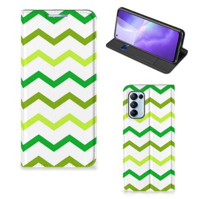 OPPO Find X3 Lite | Hoesje met Magneet | Zigzag Groen