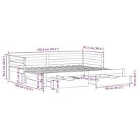 Slaapbank met onderschuifbed en lades zonder matras 90x190 cm - thumbnail