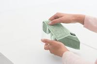 Brabantia sinkside 3 microvezel sponsdoekjes jade green - thumbnail