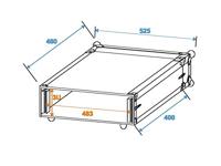 Roadinger CO DD 19 inch rack 3 HE Hout Incl. greep - thumbnail