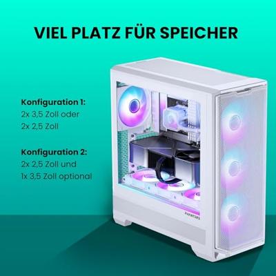 Phanteks PH-EC400GA_DMW01 Behuizing, Gaming-behuizing, PC-behuizing Wit