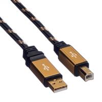 ROLINE GOLD USB 2.0 kabel, type A-B, 3 m - thumbnail