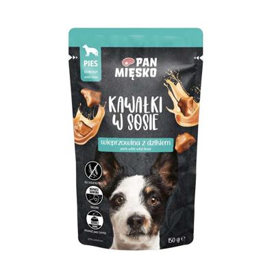 PAN MIĘSKO Pieces in sauce Pork with wild boar - natvoer voor honden - 150g