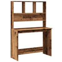Bureau met schappen 102x45x148 cm bewerkt hout oud houtkleurig - thumbnail