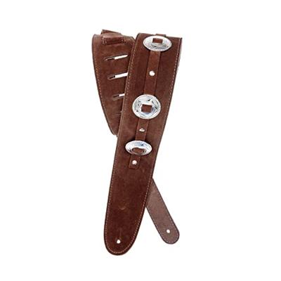 D&apos;Addario 25SSC01 suède gitaarband met conchos bruin