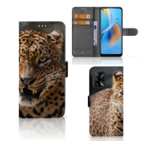 OPPO A74 4G | Telefoonhoesje | Met pasjeshouder | Luipaard - thumbnail