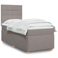 Boxspring met matras stof taupe 90x190 cm - thumbnail