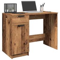 Bureau 100x50x75 cm bewerkt hout oud houtkleurig - thumbnail