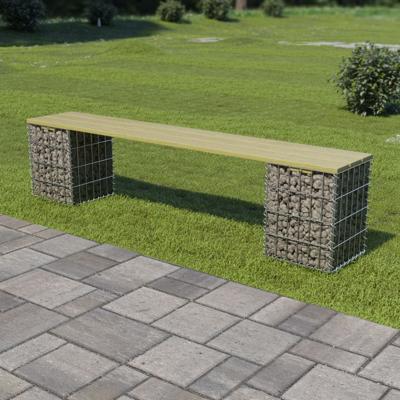 vidaXL Gabion bank 180 cm gegalvaniseerd staal en grenenhout vidaXL Gabion bank 180 cm gegalvaniseerd staal en grenenhout