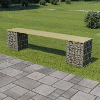 vidaXL Gabion bank 180 cm gegalvaniseerd staal en grenenhout - thumbnail