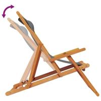 Strandstoelen 2 st inklapbaar stof grijs - thumbnail
