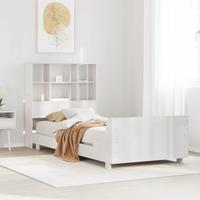 Bedframe zonder matras massief grenenhout wit 140x190 cm - thumbnail