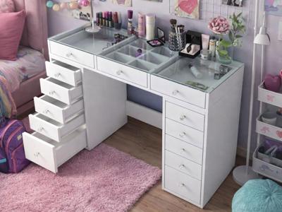 Make-up tafel JESSIE 13 lades wit