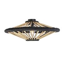 QAZQA Oosterse plafondlamp bamboe met zwart 60 cm - Evalin - thumbnail