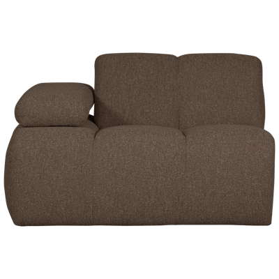 WOOOD Mojo 1-zits bank arm links bouclé Bruin Melange