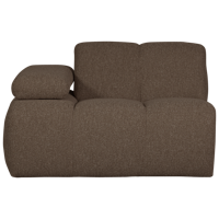 Woood Mojo 1-zits bank arm links bouclé Bruin Melange - thumbnail