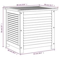 Tuinbox met jaloezien 60x50x56 cm massief acaciahout - thumbnail