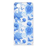 TPU Case voor Xiaomi Redmi Note 12S Flowers Blue - thumbnail