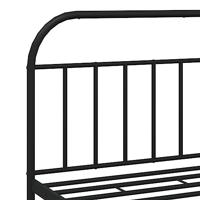 Bedframe met hoofdbord metaal zwart 180x200 cm - thumbnail