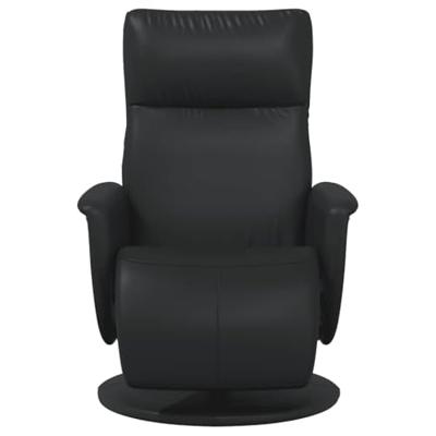 Fauteuil verstelbaar met voetensteun kunstleer zwart Fauteuil verstelbaar met voetensteun kunstleer zwart