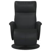 Fauteuil verstelbaar met voetensteun kunstleer zwart - thumbnail