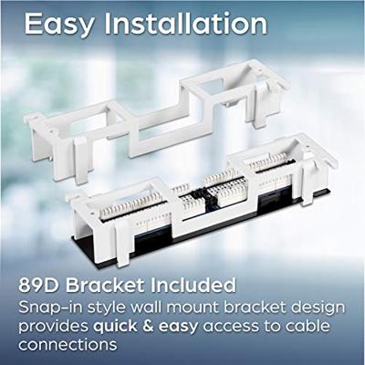 TRENDnet TC-P12C5V 12-poorts Cat5e niet-afgeschermde wandmontage patchpaneel met meegeleverde 89D-beugel