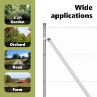 VidaXL Afrasteringspaal zilver 10 x 0,6 m (25 mm gaas) staal - thumbnail