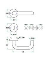 Krukgarn UNO rvs mat WC 8mm - thumbnail