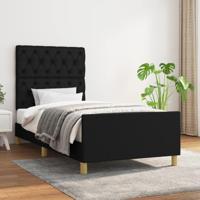 Bedframe zonder matras 80x200 cm stof zwart - thumbnail