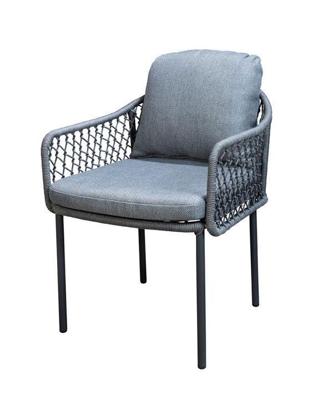 Rocha dining chair aluminium dark grey/rope dark grey/mixed grey AW Yoi - Yoi