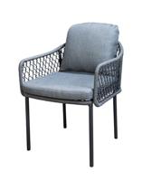 Rocha dining chair aluminium dark grey/rope dark grey/mixed grey AW Yoi - Yoi - thumbnail